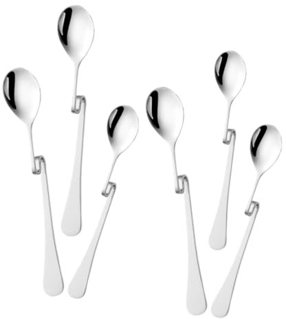 LIGIGWASH 6 Pezzi Cucchiaino Da Caffè in Acciaio Inossidabile Cucchiaini Da Espresso Cucchiaini Da Caffè Per Bar Cucchiai Da Degustazione Accessori Per Caffè Accessori Per Espresso Silver