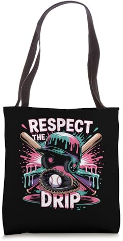 Respect The Drip Baseball Ice Cream Drip Helmet Bats Boys Tote Bag