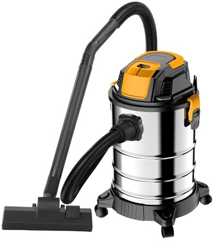 Gr8 Home Wet And Dry Vacuum Cleaner Blower Stainless Steel Garage Workshop Bagless Vac 1200w 25 Litre