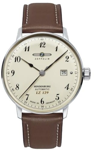 Zeppelin Automatikuhr für Herren Hindenburg LZ129 Braun/Beige 8056-5