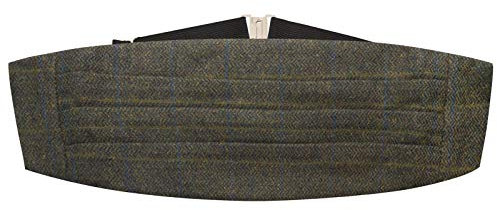 Kummerbund aus Tweed, Wacholdergrün kariert