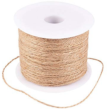Airssory 100m/328ft Corde De Chanvre Ficelle Corde De Jute pour La Fabrication De Bijoux Bricolage Embellissements Artisanat Jardinage Photos Suspendus - 1~2mm
