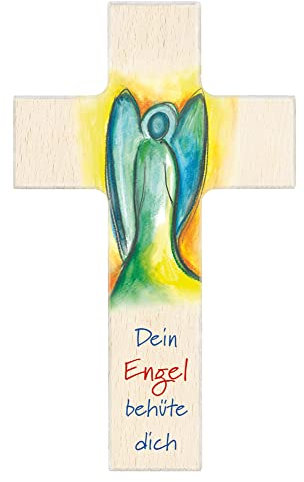 Fritz Cox Holzkreuz 'Ein Engel behüte Dich' 15cm natur