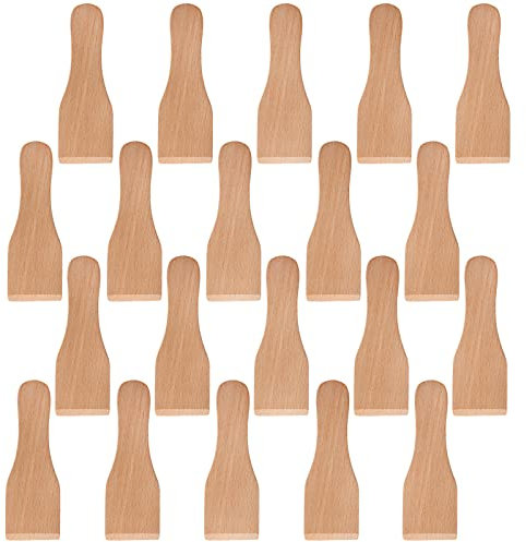 Hacaroa 20 Pack Wooden Raclette Spatula for Non-stick Pans, 5 Inch Mini Spatula Scraper for Cheese, Pancake, Cooking, Baking, Kitchen Utensils