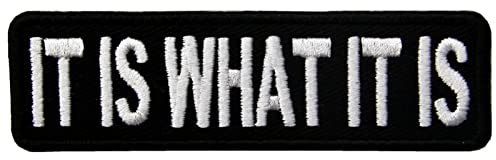 EmbTao Det är vad det är lapp broderad rolig bricka biker applikation fästkrok och ögla emblem