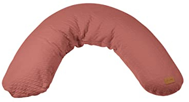 Béaba, Big Flopsy, Coussin d'allaitement/Grossesse, Oreiller de Grossesse/Maternité, Convient pour Dormir/Allaiter, Soutien, Détente et Confort Optimal, Fleur de Coton, Brique