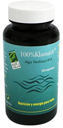 CIENPORCIENNATU ALGA KLAMATH (alga verdiazul AFA) – préparation en comprimés pour une prise régulière, boîte de 180 comprimés, convient à ceux qui souhaitent agir durablement sur leur bien-être et fac