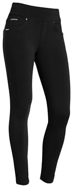 FREDDY N.o.w.® Röhrenhose mit mittlerer Taille mit Umreifung aus Strickstoff, Schwarz , S