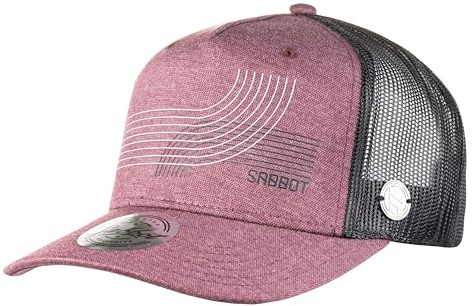 SABBOT Luke Snapback Cap, Moderne Mesh-Kappe, Verstellbare Trucker-Mütze, Basecap, Stylischer Sonnenschutz, Sportcap, Sommerhut, Atmungsaktiv, Ideal für Outdoor (Burgunderrot)