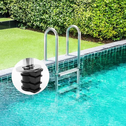 BOTOWI Échelle de Piscine pour piscines creusées, Marche de Piscine creusée en Acier Inoxydable 304 à 4 marches avec pédale intégrée antidérapante, Assemblage et Escalade faciles