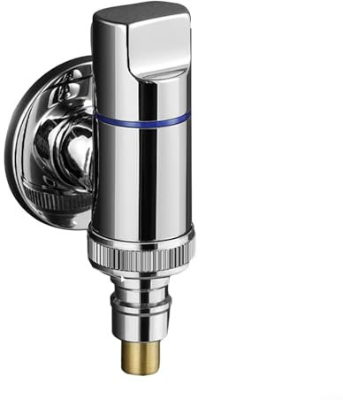 Rubinetto per Lavatrice in Ottone con Valvola di Arresto ad Angolo Multi-Giro, Valvola Controllo Rapida per WC con Raccordo