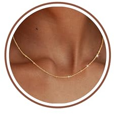 ZHESHY Collar Mujer Cadena Oro Plata Cadena Fina Y Fuerte Con Eslabones Ovalados Ideal Para Colgantes O Capas