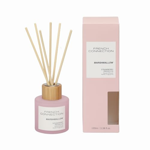 French Connection Pastel Collection Scented Reed Diffuser | Luxury Home Fragrance | (100ML, Strawberry Prosecco) (Strawberry Prosecco)