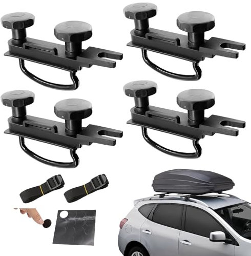 Vegena 4 PCS Universal Roof Box Car Van Mounting Fitting Kit, Roof Box U Bolts Clamps, Roof Box Mounting U Bracket, U Bolts Clamps Brackets with 8 Heavy Duty Lock Nuts, 85mm Internal Width