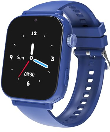 Montre Connectée Enfant 4G GPS - Smartwatch Téléphone Pour Fille Garçon avec SOS, Chat, Appel Vidéo, WiFi, Mode Classe, Réveil, Caméra, Jeux, Montre Intelligente Enfants Cadeau 4 à 12 Ans, Bleu Roi