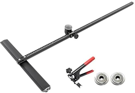 Coupe-carreaux manuel professionnel 90 cm en forme de T, avec 2 lames et pince casse-carreaux. Alliage d'aluminium robuste pour carrelage en porcelaine et en verre