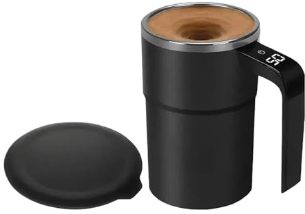 Generico Självskakande - påfyllningsbara 380 ml blandningsglas | automatisk omrörning med lock för kvinnor män kakao honung hem kök bar födelsedag jul kontor