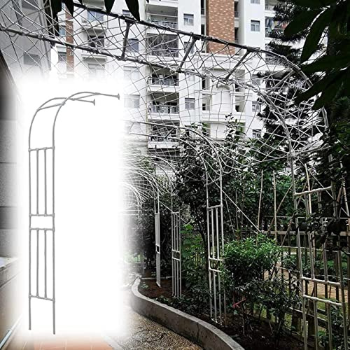 XBTGS Arco de jardín con marco de metal, arco de jardín de metal, medio arco, pérgola, cenador para plantas trepadoras, rosas, vides, cenador de jardín de rosas de 240 cm de alto, jardín al aire libre