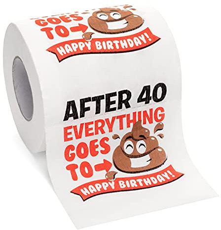 Funny 40th Birthday Toilet Paper - Novelty Gag Gift for Husband, Wife, or Friends
