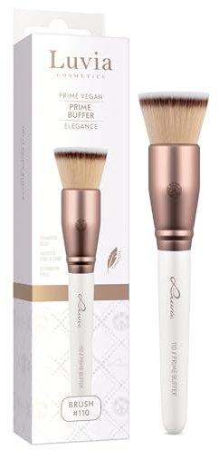 Luvia Cosmetics Pinsel Luvia, Prime Buffer, Foundation Schminkpinsel Für Leichtes & Ebenmäßiges Verblenden, Veganer Kosmetikpinsel Perlmutt/Coffee