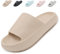 Uniuni Badelatschen Herren Cozislides Original Slippers Damen Wolken Schuhe Cloudyzz Schlappen Leichte Weiche Cozy Slides Eva Hausschuhe Dicke Sohle rutschfeste Dusch Badeschuhe Sommer Khaki 40/41