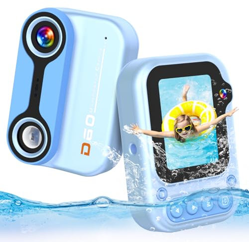 Appareil Photo pour Enfant Caméra étanche sous Marin Etanche 12MP 1080P Video Camera Waterproof Camera Aquatique 3M/10FT Appareil Photo Numériques pour Enfants avec Carte SD 32G, 2.4” LCD, 4X Zoom