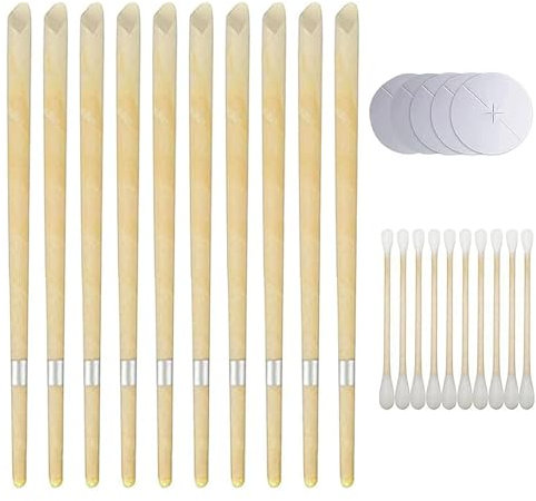 10 PCS Ear Candles for Wax Removal, Ear Wax Removal Candle, Ear Candles for Wax Removal Blocked Ears, For Blocked Ears with 5 Protective Disks+10 Cotton Swab