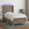 Iiaky Boxspringbett mit Matratze & LED Bett Mit Bettkasten Bett Boxspringbett Betten Boxspringbett Mit Matratze Taupe 90x200 cm Stoff // 3139009