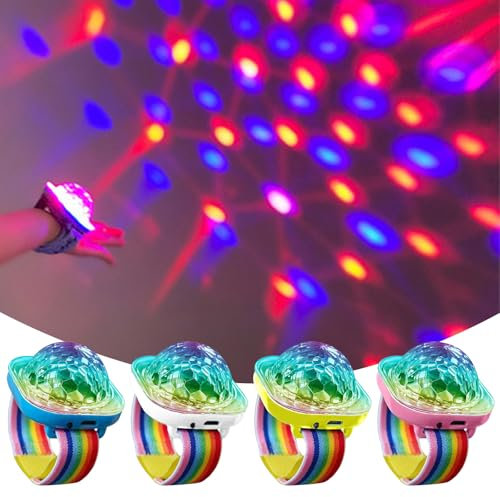 Mini Sfera da Discoteca,4 Pezzi Luce da Polso Arcobaleno Compatta,Luce da Discoteca,Palla da Discoteca,Illuminazione Palcoscenico,per Feste Bambini Bracciale Luminoso