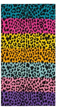 SOFFICIOSO Telo Mare Spiaggia Asciugamano Grande 100x180cm Spugna Maui Leopard Multicolor D8