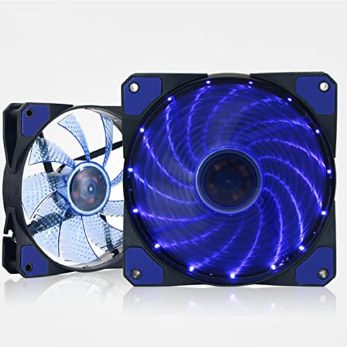 KOMBIUDA Ventilador de Refrigeración Silencioso LED Rgb para PC Ventilador de Caja de Ordenador Ultra Silencioso de Azul