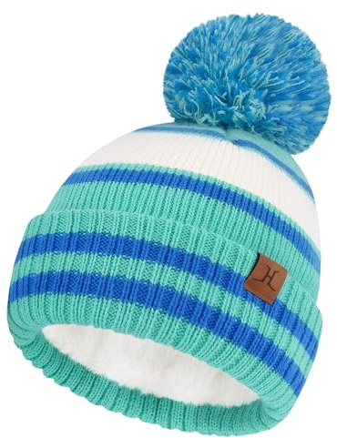 Bequemer Laden Gorro Niño con Pompon Gorro Termico para 2-7 Años Niño Niña