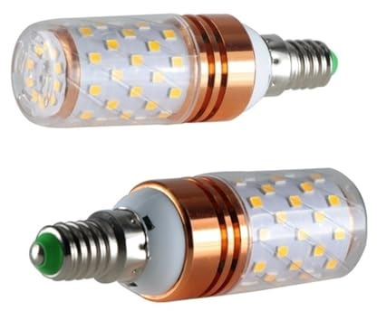 HHF Illuminazione, Confezione da 2, Lampadina a LED a Mais E27/E14/B22 12W DC12v 24v 36v 48v 60v faretto a Candela Lampada for la casa(Warm White E14,AC Dc 24v 36v)
