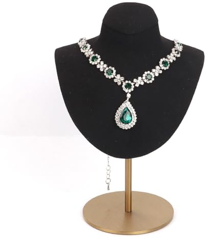 RQQM Necklace Display Stand For Selling Velvet Chain Jewelry Bust Holder Organizer With Stainless Steel Stand Jewelry Display