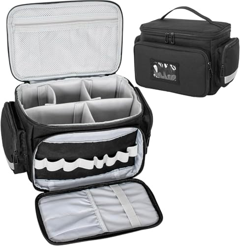 Medical Bag for Nurses & Doctors – Empty First Aid Bag with Removable Dividers, Portable Medical Supplies Organiser for Home Health Care, Travel, Community Nurse Home Visit or Emergency Use, Black