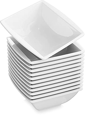 Malacasa, Serie Blance, 5,75 Zoll 12 tlg. Porzellan Schüsseln Set Salatschüsseln Müslischalen Reisschale für 12 Personen