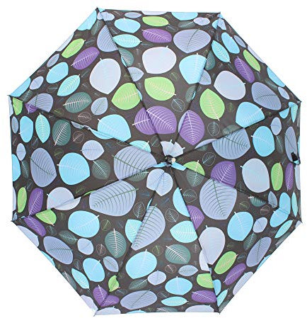 Susino 1008 Romantischer Automatik Stockschirme mit Blätter/Strumschirm/Damen Schirm/Lady Umbrella with Leaves (Blau)