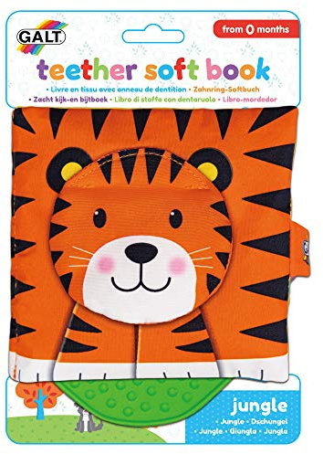 Galt Toys, Teether Soft Book - Jungle, Baby Teether & Soft Book Toy, Ages 0 Months Plus