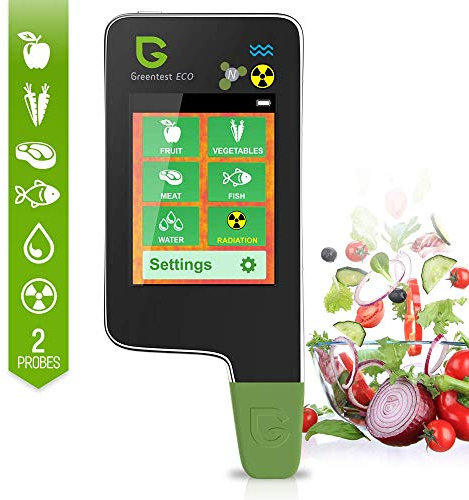 Probador de nitrato de pescado Greentest ECO 5 +, contador Geiger con detector de radiación, medidor de agua TDS PPM, probador para vegetales, frutas, carne, pescado