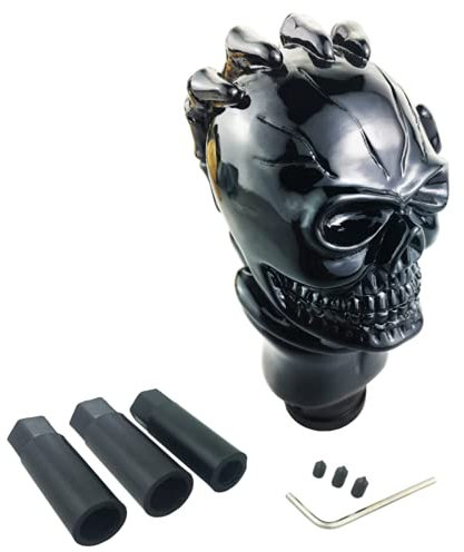 LSGGTIM Totenkopf Schaltknauf, Universal Auto Schaltknauf Schaltgetriebe Automatikgetriebe Skeleton Skull Head Schädel Kopf Geändert Schaltknauf Stick Hebel Shifter Abdeckung, Car Gear Shift Knob
