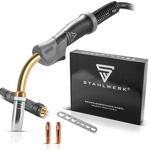 STAHLWERK AK25 | MB25 Schweißbrenner inklusive 3 m Schlauchpaket, Profi-Schweißzubehör für MIG MAG Schutzgas Schweißgeräte mit Eurozentralanschluss