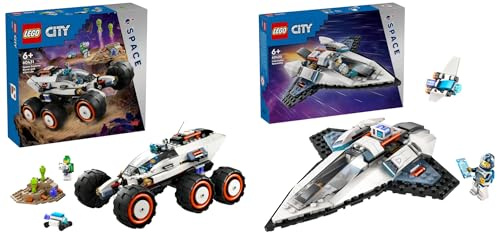 LEGO City Le Rover d’Exploration Spatiale et la Vie Extraterrestre, Jouet de Véhicule Spatial & City Le Vaisseau Interstellaire, Jouet de Construction de l'espace