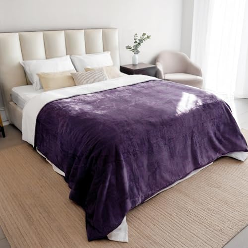 Dreamzie - Plaid Imperméable Chien et Chat - 152x203 cm - Violet