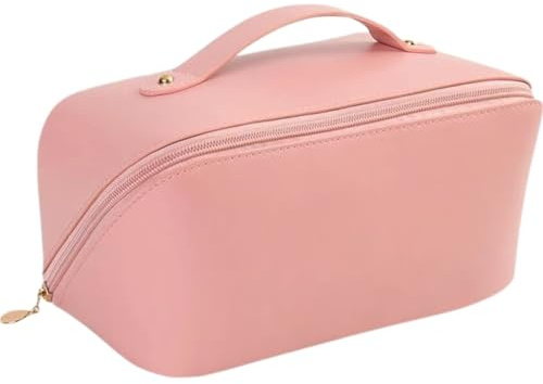 Large-capacity travel makeup bag, beautiful travel makeup bag with handle, large-capacity portable PU pillow makeup bag, suitable for family use or travel use, etc.