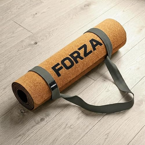FORZA Cork Yoga Mat – Eco-Friendly Natural Cork & Rubber Non-Slip Yoga Mat, Antimicrobial, Moisture-Resistant, Extra Grip Mat for Yoga, Pilates, Mobility & Recovery Training (With Carry Strap)