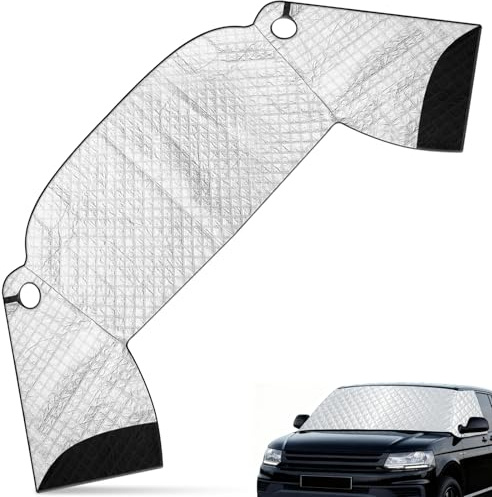 155 x 120cm Copertura Parabrezza Auto per VW T5 & T6, Copertura Protettiva Portatile, Parasole Pieghevole, Protezione Solare per Resistente UV, Neve, Ghiaccio, Polvere, Acqua (Argento)