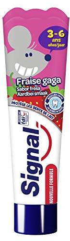Signal - Pasta de dientes para niños con sabor de fresa, 3-6 años, 50 ml, 1 unidad