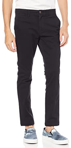 Amazon Essentials Men's Skinny-Fit Broken-in Chino Pant Pants, -Black, 30W x 32L
