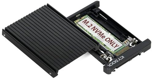 ICY DOCK M.2 NVMe PCIe 3.0/4.0 SSD zu 2,5 Zoll SFF-8639 NVMe U.2 SSD-Adapter/Konverter mit integriertem Kühlkörper (Nicht SATA kompatibel) - EZConvert MB705M2P-B