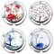 FGXY Ensemble De 4 Cintres Pliants Pour Sacs à Main, Lot De Cintres Ronds, Accroche-Sac Portable Crochet, Crochet De Sac à Main Pliable, Motifs Assortis Round, Pour Cintres Table (Fleurs)